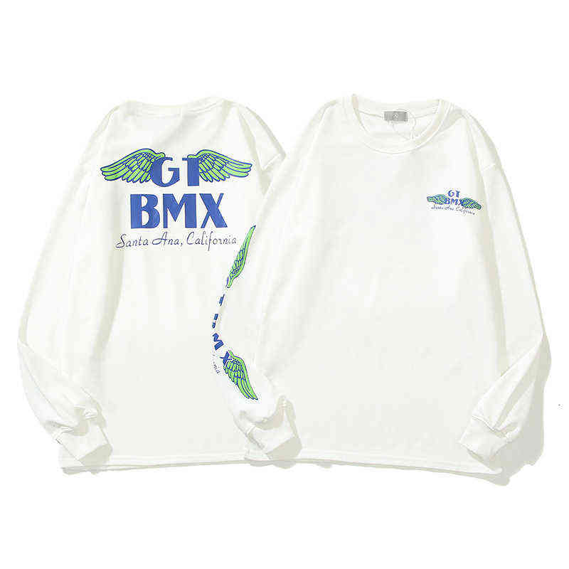 

Letter Unisex Wing Print Crew Neck Sweater Loose Coat