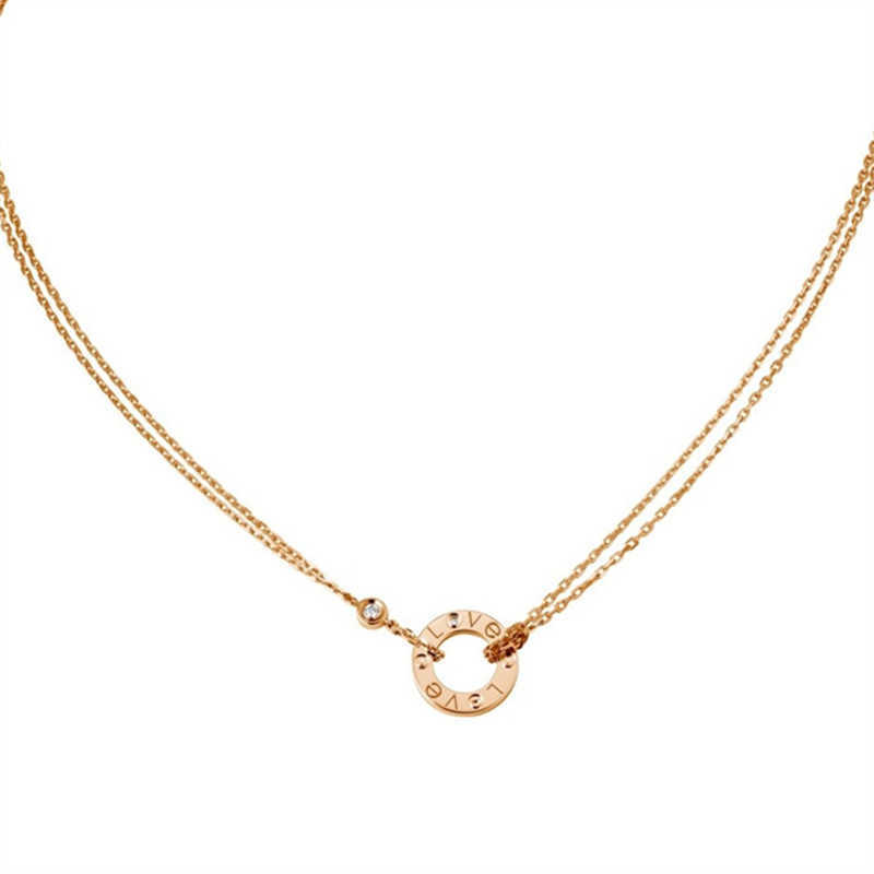 

Cater Designer Love Double Chain Jewelry Women's Classic Luxury Necklace with Single Diamond Gift Box X1108A item