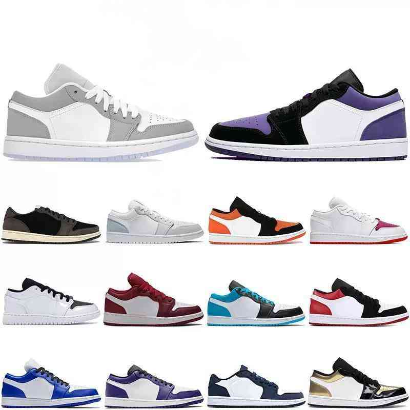 

Wolf grey laser ge 1 1s low mens basketball shoes Light Smoke black toe sail university gold Paris court purple royal men women sports, 30.washed denim