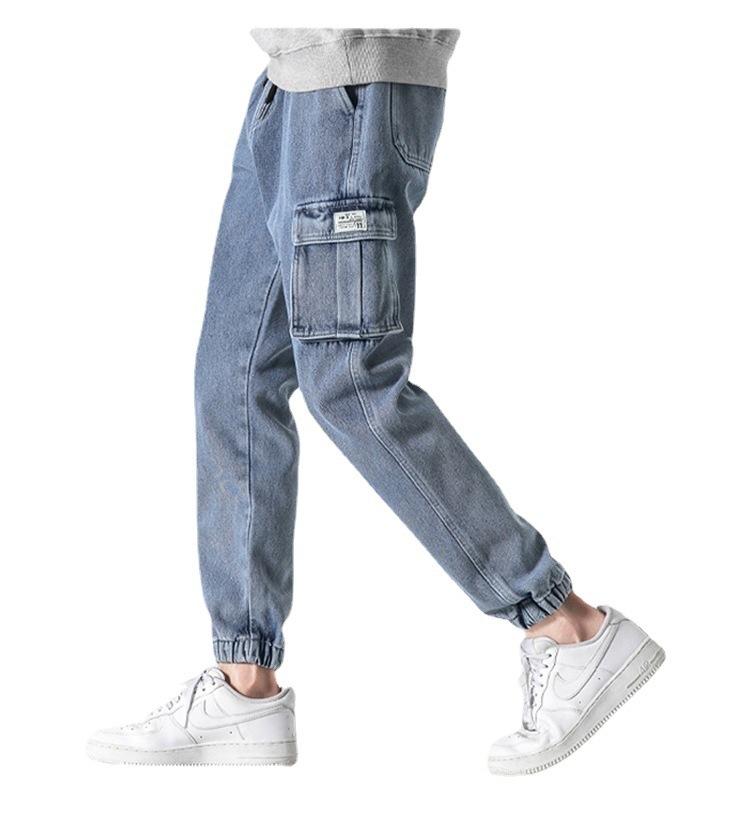 

Men's Jeans Plus Size Baggy Men 2022 Hip Hop Streetwear Joggers Cargo Pants Ankle-Length Harem Trousers 6XL 7XL 8XLMen's, Blue