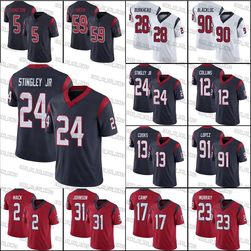 

24 Derek Stingley Jr Nico Collins Football Kenyon Green Jerseys Davis Mills Roy Lopez Jimmy Morrissey Marlon Mack Jalen Camp Houston''Texans''Tavierre Thomas, Man custom jersey (dzr)