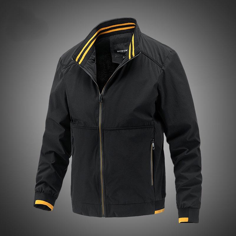 

Men's Trench Coats Men's Bomber Jacket Autumn Windbreaker Zipper Mens Casual Solid Cargo Winter Male Brand Outerwear ClothingMen's, Cc032 black