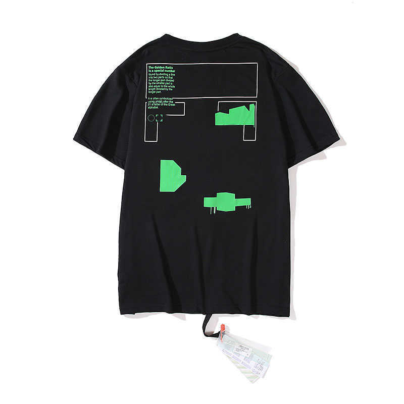 2022 Marque de mode d'été OFFS T-shirts Mens Ow Pain d'huile religieuse Arrow Spray Tsrow Hip Hop Hop Sleeve Loose Men Tops Tees Femmes