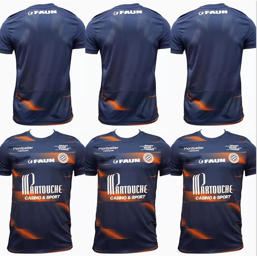 

22 23 Maillot Montpellier HSC soccer jerseys GERMAIN 2023 2022 WAHI maillot de foot SAVANIER COZZA LABORD CHOTARD MAVIDIDI football shirts, Orange