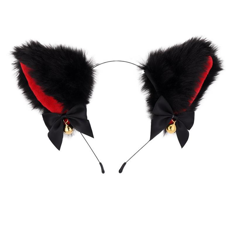 

Hairband fluffy cat fox ears bow bell headband anime waitress maid cosplay Christmas Toy fancy dress props Halloween 17 styles