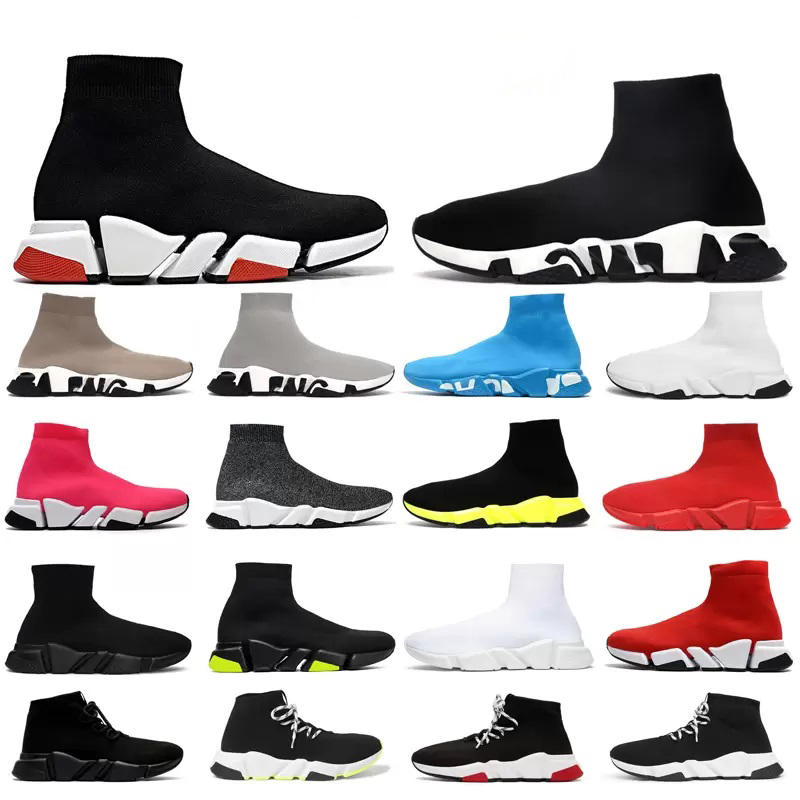 

2022 Fashion Designer Fly Knit Socks Speed 1.0 Casual Shoes Platform Mens Runner Triple Black White Sock Shoe Master Womens Sneakers Classic speeds trainer walking, Bubble package bag