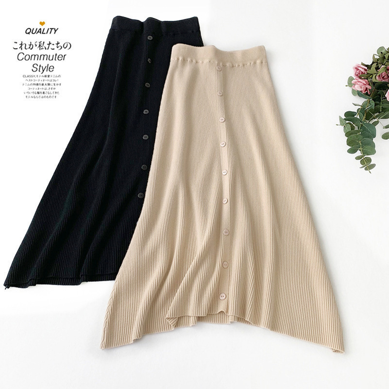 

Women Knit Skirts Long Skirt Women fashion Skirt QY01 Y200326, White