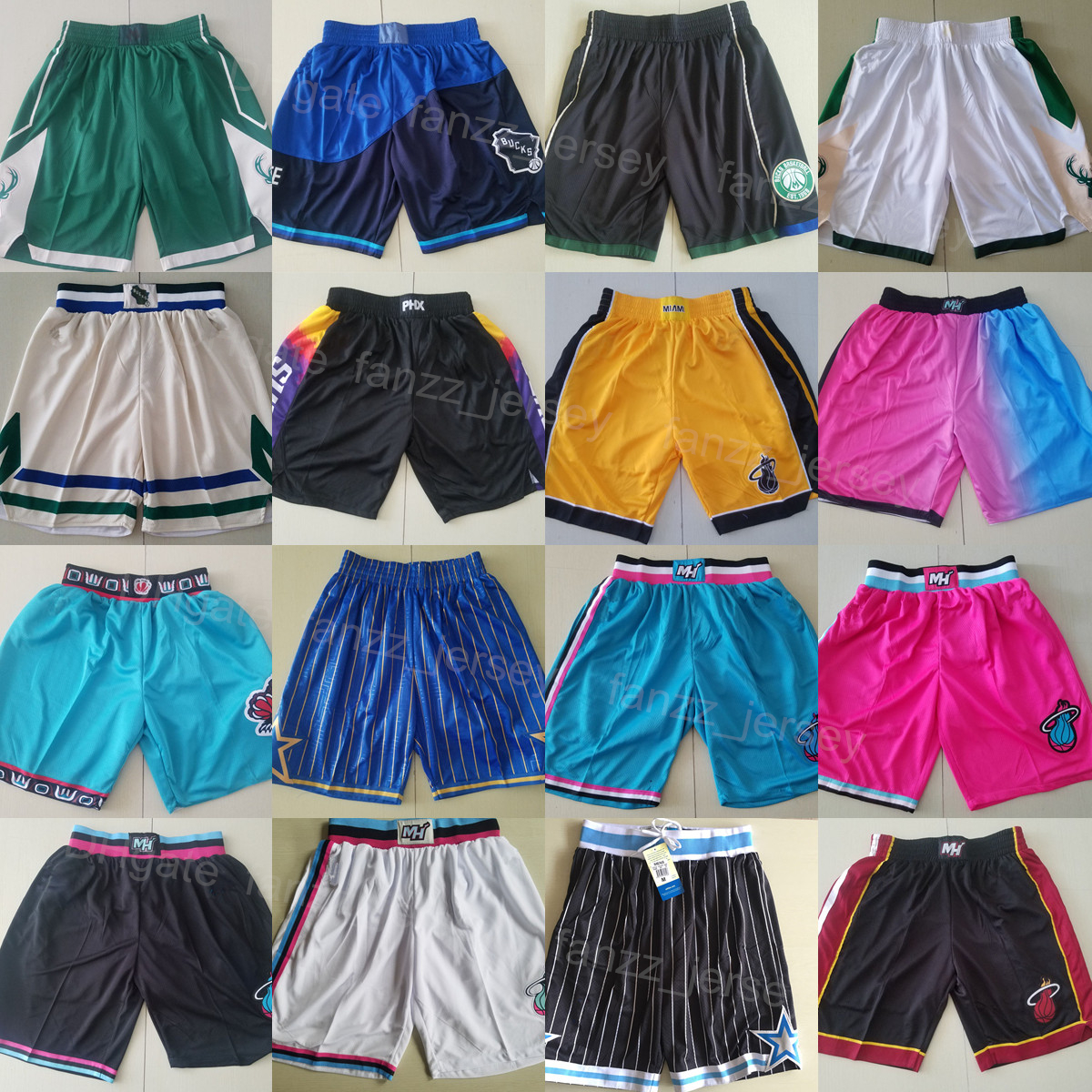

Team Basketball Men Shorts Sport HipPop Drawstring Wear Sweatpants Elastic Waist Pant Pink Black White Blue Green Yellow Color Breathable Hip Pop Running High