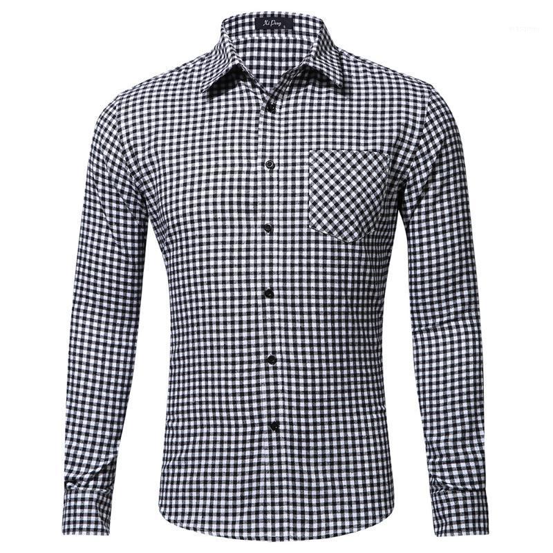 

Men's Casual Shirts Spring Autumn Plaid Print Cotton Long Sleeve Turn Down Collar Cardigan Flannel Button Up Blouses Shirt Tops, Gd023-1