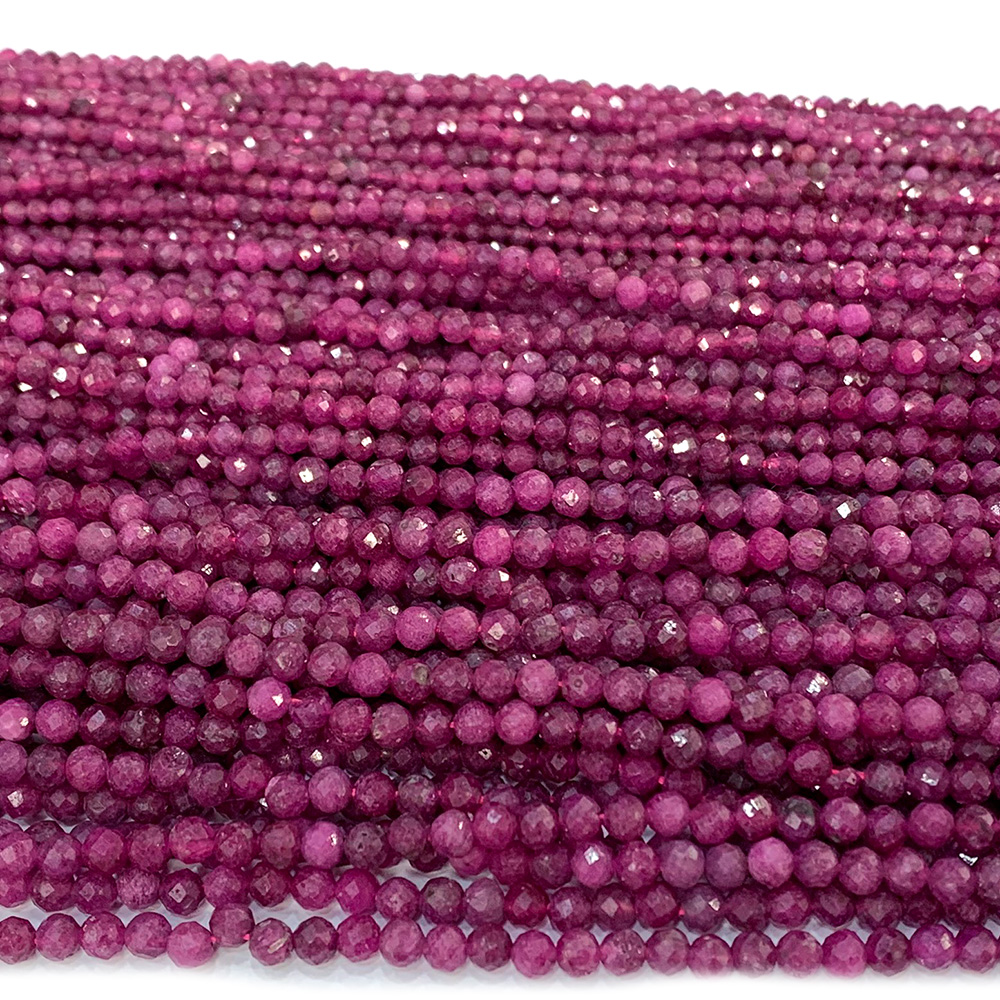 

Veemake Natural Stone Real Genuine High Quality Red Ruby Round Faceted Small Jewelry Necklaces Bracelets Loose Beads 07525