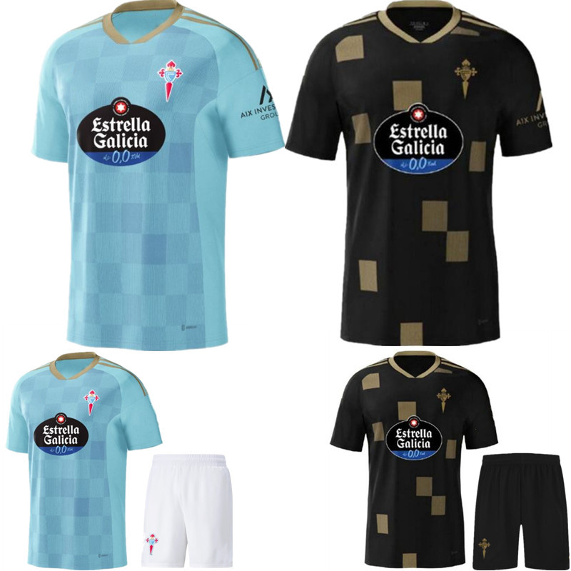 

Celta de Vigo Iago Aspas Soccer Jerseys 2022 23 Home Away Camiseta Futbol Nolito F.Beltran Hugo Mallo Solari . Mina Briais Men Hommes football Shirt Kit