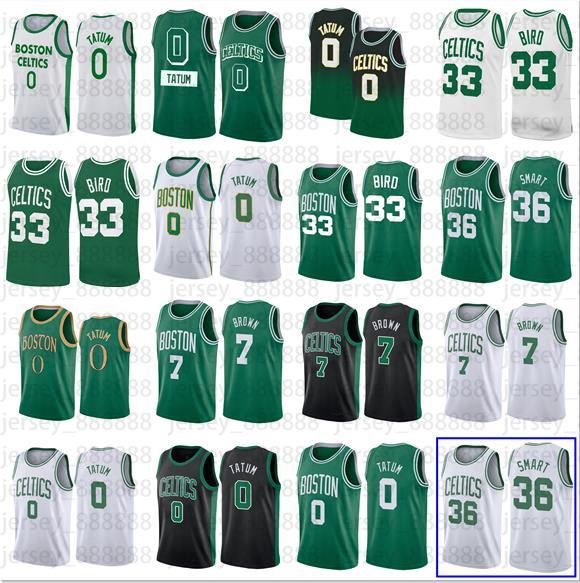 

Boston''Celtics''Men Jayson Tatum Larry Bird Jaylen Brown 0 7 Marcus Smart Basketball Jerseys 33 Green Black, Jersey