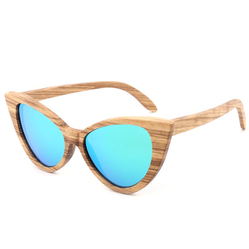 

Sunglasses 2022 Cat Eye Wood Bamboo Handmade Zebra Wooden Frame Fashion Butterfly Women Sun Glasses Polarized UV400