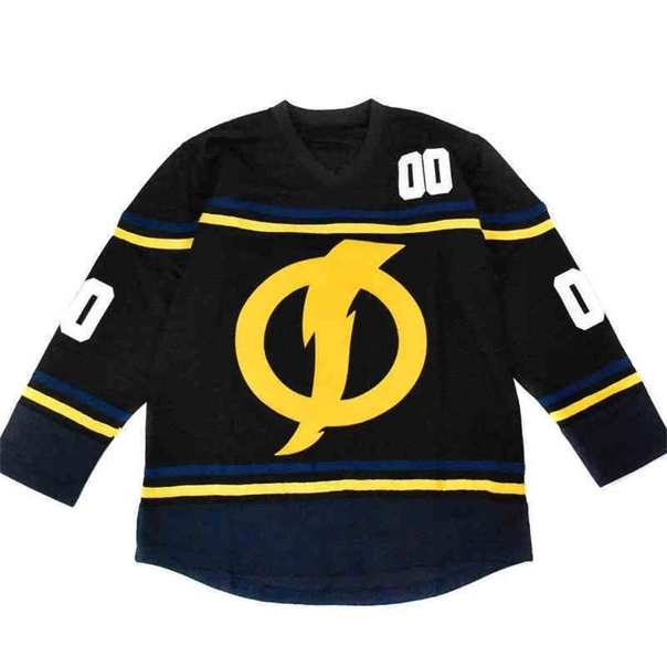 

C26 Nik1 Static Shock Black Hockey Jersey 100% Stitched custom Any Name Any Number top Hockey Jerseys -5XL, Blank