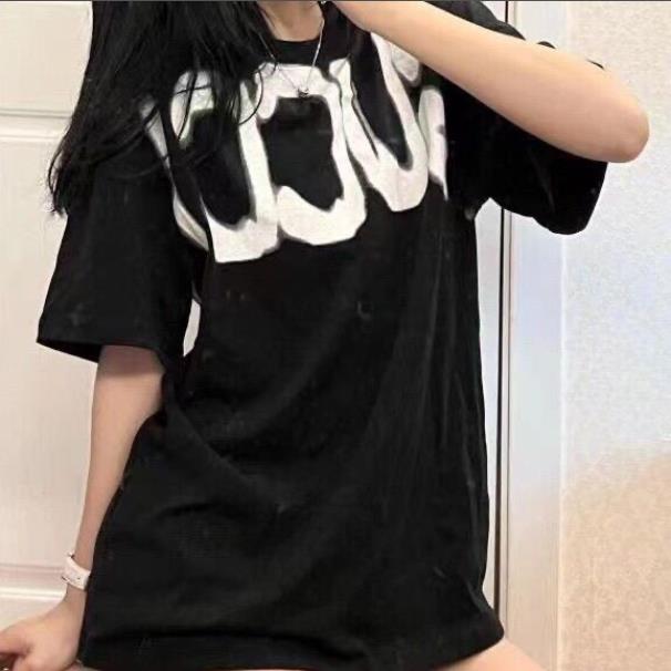 

High quality 2022 summer new G family co branded family hand-painted graffiti letter T-shirt casual and versatile men' and women' short sleeves