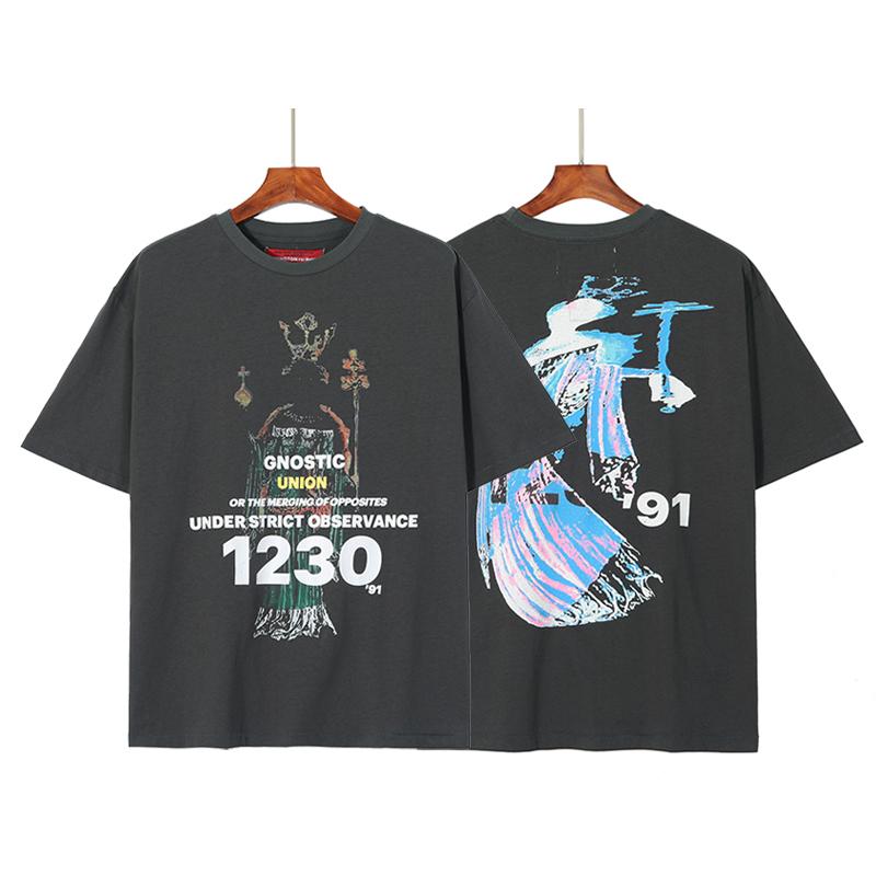 

Men's T-Shirts Est RRR123 Vintage Graffiti Print Summer High Street Short Sleeve T-ShirtMen's