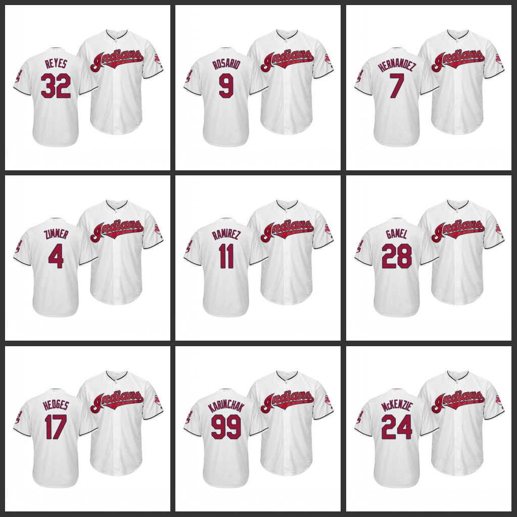 

Men Cleveland''Indians #28 Ben Gamel 7 Cesar Hernandez 99 James Karinchak Women Youth Custom Cool Base Home Official White Jersey