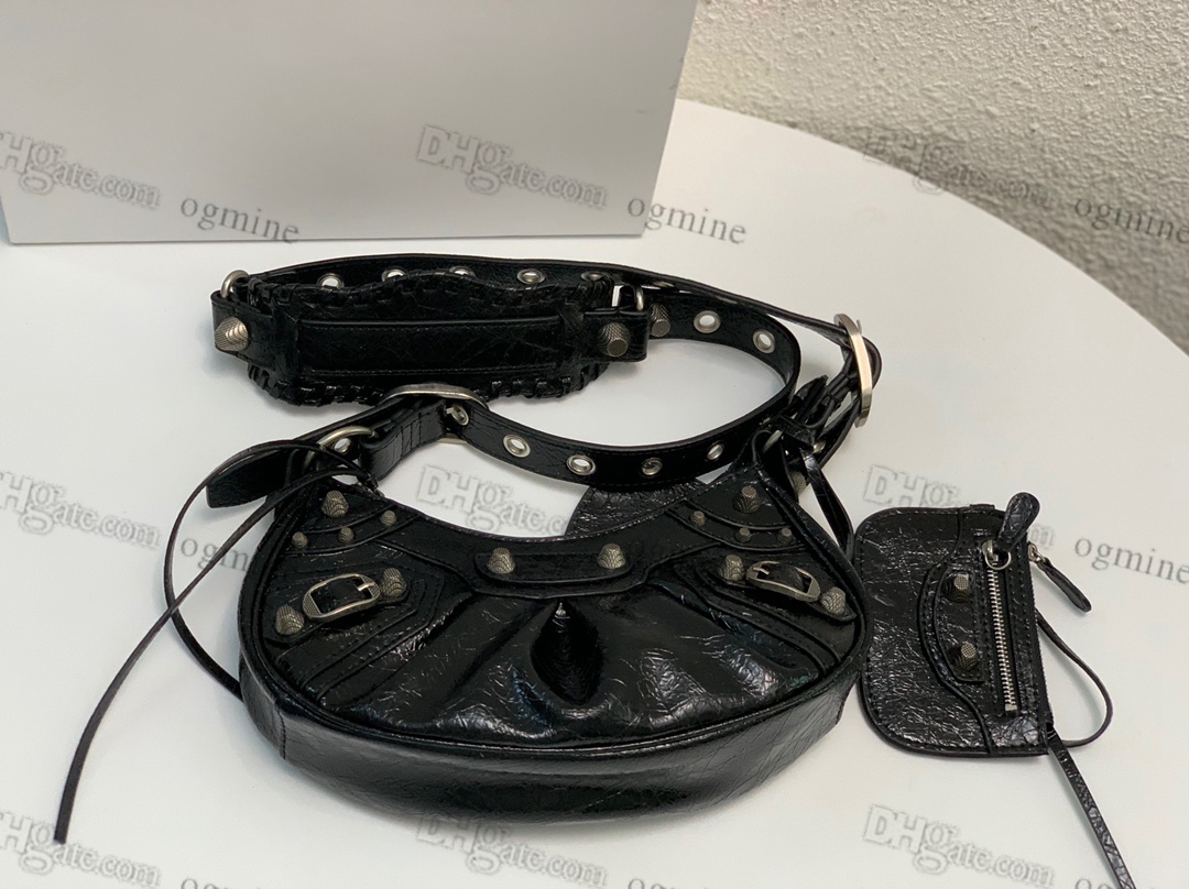 High quality le cagole designer bag woman shoulder bags small large genuine leather black silver yellow motorcycle luxury crossbody purse vintage