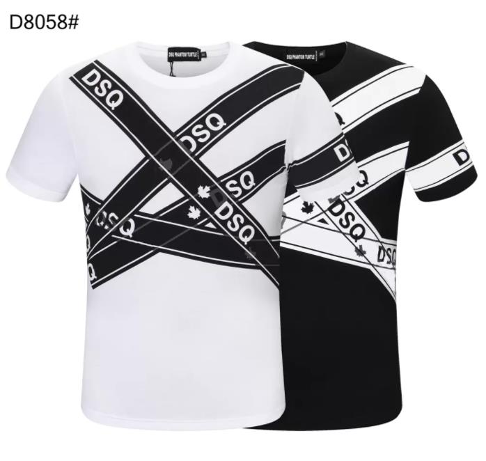 DSQ Phantom Turtle SS Mens Designer T-shirt italien Fashion Tshirts Summer DSQ Modèle T-shirt mâle de haute qualité 100% coton Tops 60212