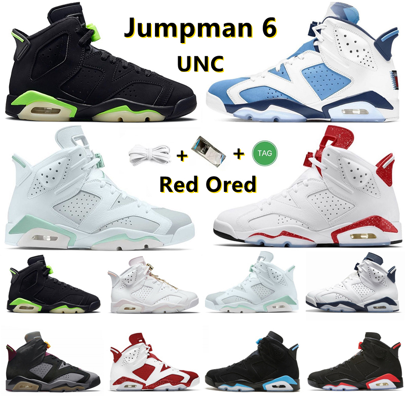 

Jumpman 6 6s Retro basketball shoes UNC Mint Foam Cactus Jack Electric Green Gold Hoops Bordeaux Black Infrared Floral Red Midnight Navy men trainer sports sneakers, Pay for box
