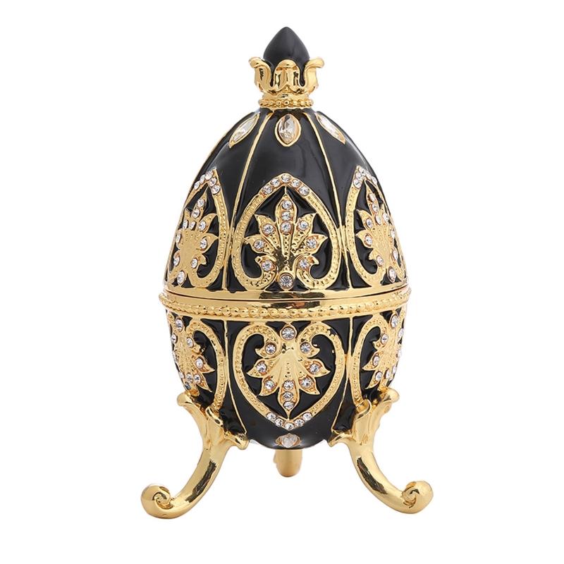 

Jewelry Pouches Bags Decorative Earring Ring Trinket Holder Box Hand Painted Faberge Egg Style Hinged Storage Case For Home Ornament Dropshi