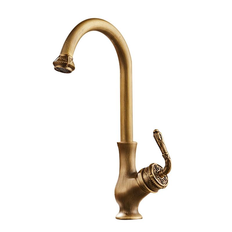 

Kitchen Faucets Faucet And Cold Mixer Water Tap 360 Swivel Antique Brass Solid Copper