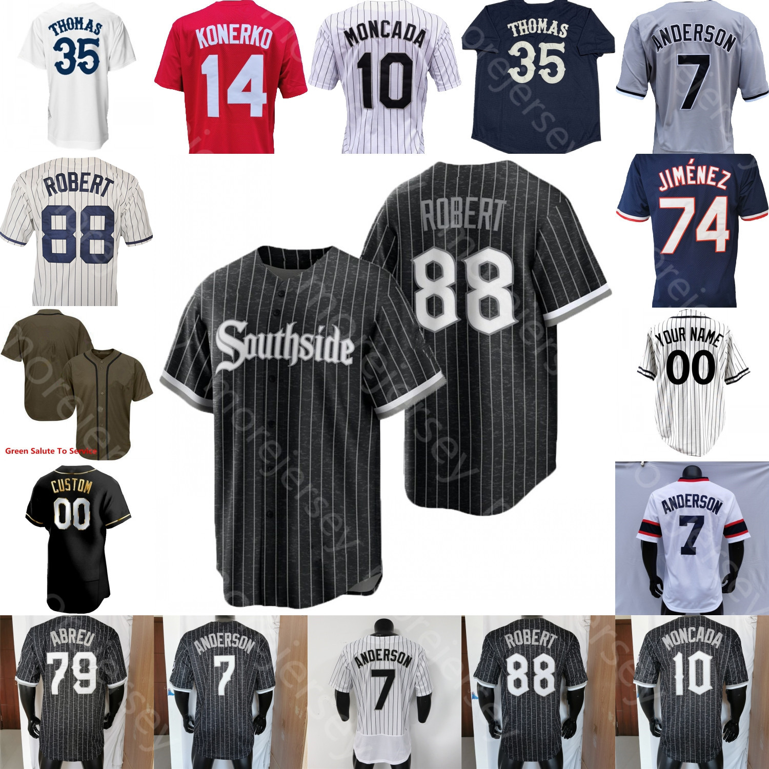 

Jose Abreu Jersey Dylan Cease AJ Pollock Tim Anderson Yoan Moncada Luis Robert Giolito Eloy Jimenez Grandal Yermin Mercedes Gavin Sheets Adolfo Kopech Lynn, Women fan's versions pinstripe