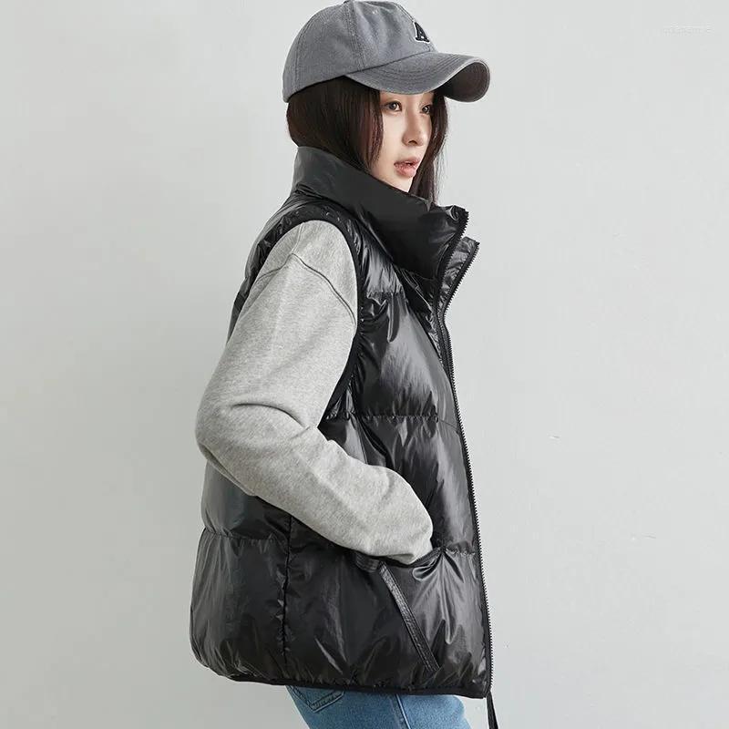 

Women's Vests Female 2022 Autumn Winter Down Cotton Vest Short Student Version Loose Waist Coat Outer Wear All-match Jacket 13 Luci22, Black