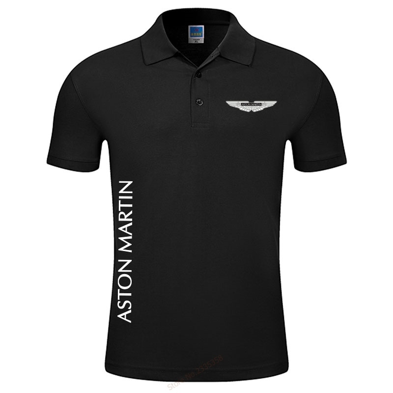 

Casual polo Shirts Brand Fashion Male Aston Martin Polo Shirt Man Short Sleeve Slim Polos 220322, Black
