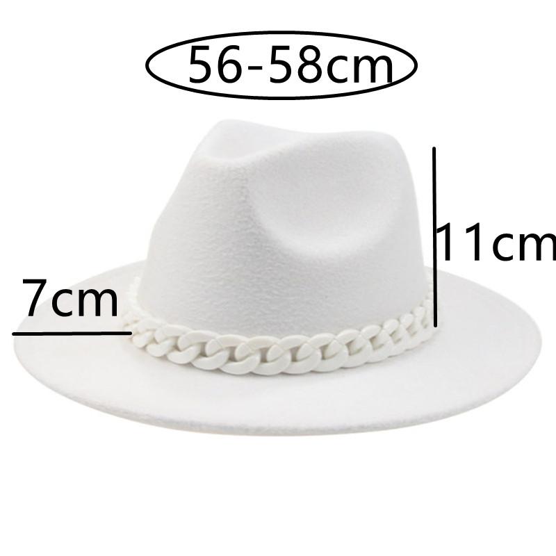 

Berets Fedoras Women Hat Wide Brim Solid Chain Panama Western Cowboy Felt Casual Black Hats For Men Women's Gorras HombreBerets, Blue