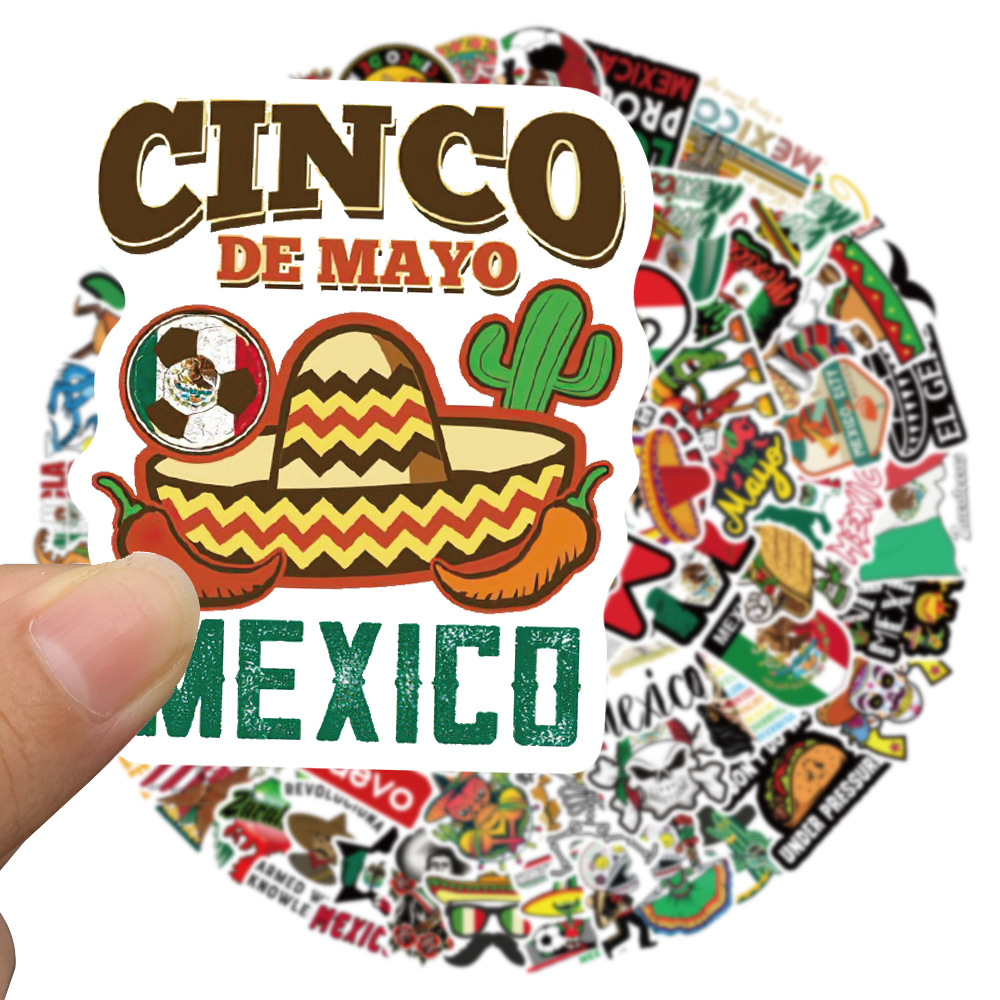

100PCS Skateboard Stickers Graffiti Mexican style For Car Laptop iPad Bicycle Motorcycle Helmet Guitar PS4 Phone fridge Decals PVC water bottle Sticker, Multi colors