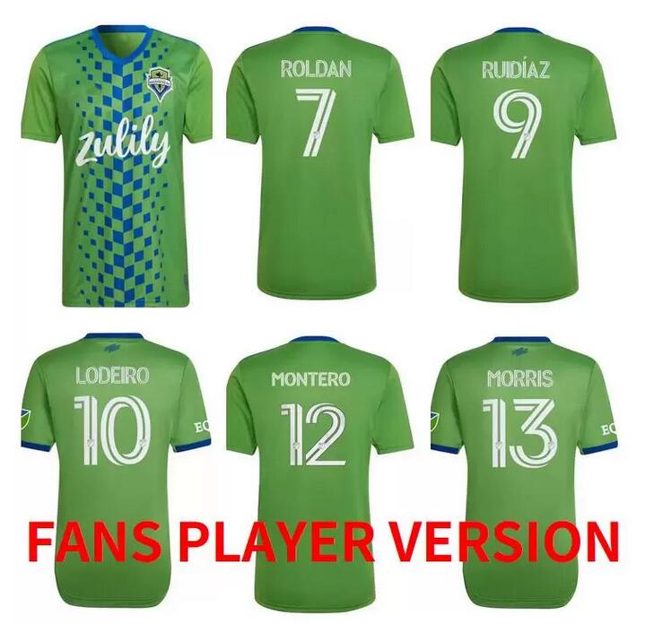 

FANS PLAYER VERSION 2022 2023 Seattle Sounders FC Soccer Jerseys 22 23 MORRIS ROLDAN RUIDIAZ MORRIS PAULO LODEIRO RUSNAK MONTERO Football Jersey Shirt