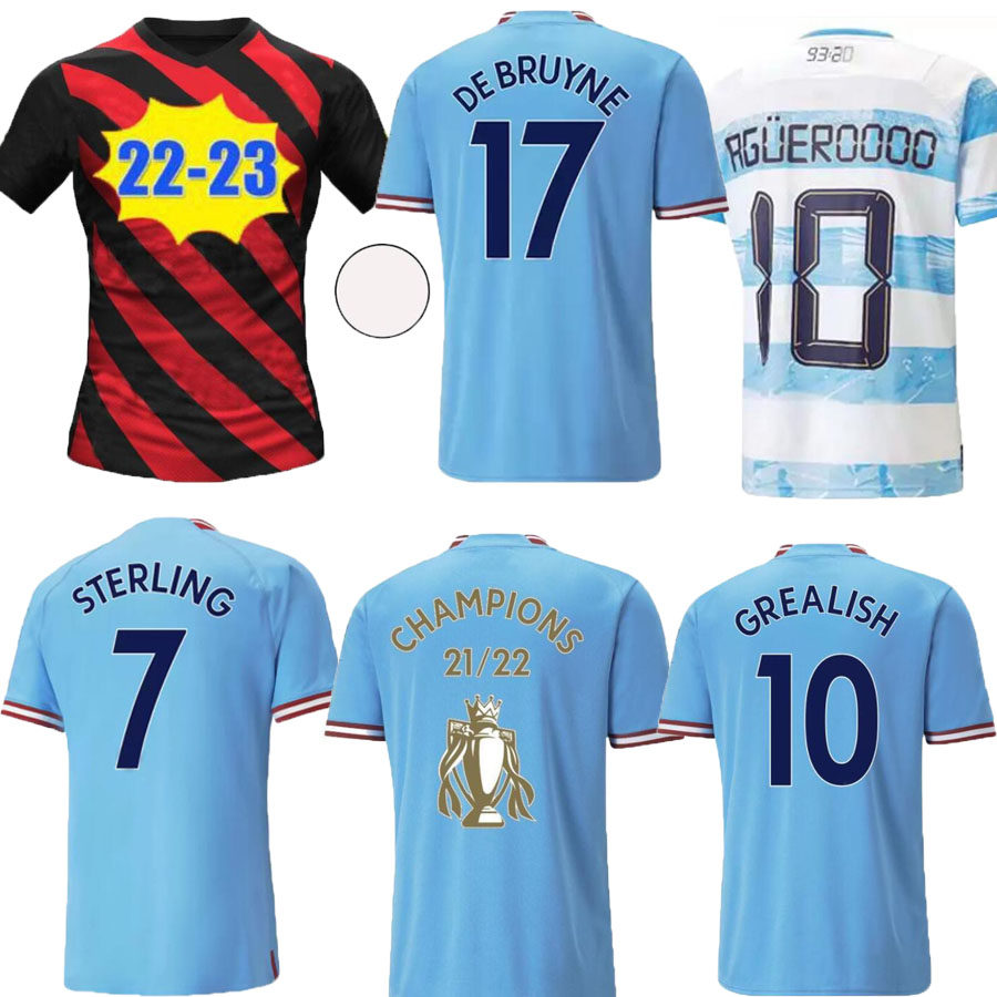 

22 23 HAALAND #9 GREALISH STERLING MAHREZ DE BRUYNE soccer jerseys Anniversary MAN FODEN GUNDOGAN 2022 2023 FERRAN BRUYNE Football shirts men kids Kits, Wine red
