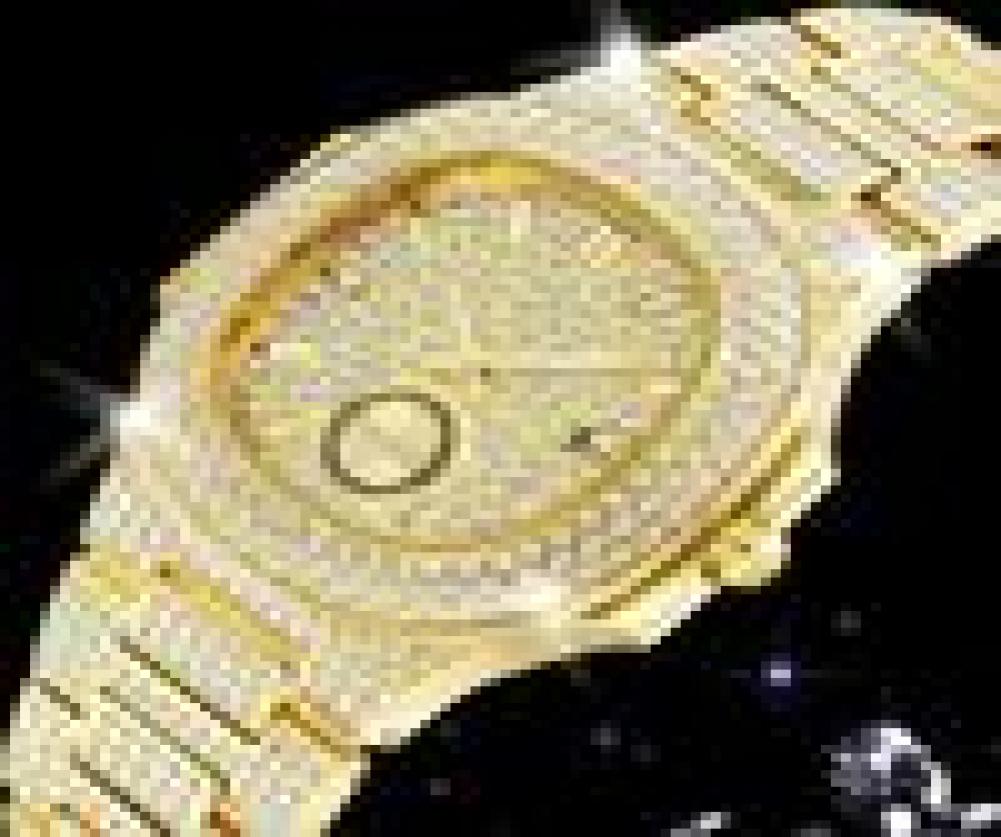 

18K Gold Watches for Men Luxury Full Diamond Men039s Watch Fashion Quartz Wristwatches AAA CZ Hip Hop Iced Out Male Clock reloj