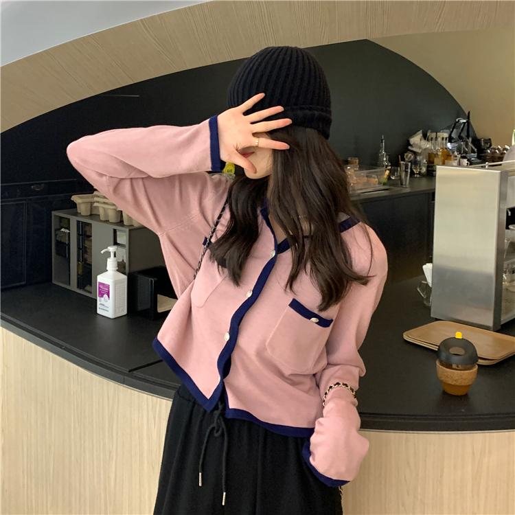 

Women's Hoodies & Sweatshirts Autumn Thin Long-sleeved Knitted Single-breasted Short Section Sweatshirt WomenWomen's, Gray