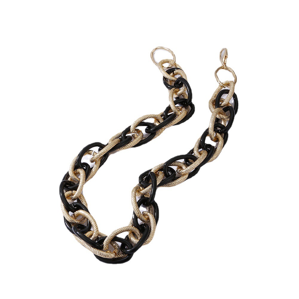 

chains Hip Hop Colorblock Acrylic Necklace Matte Frosted Twist Chain Geometric Heather Exaggerated Choker