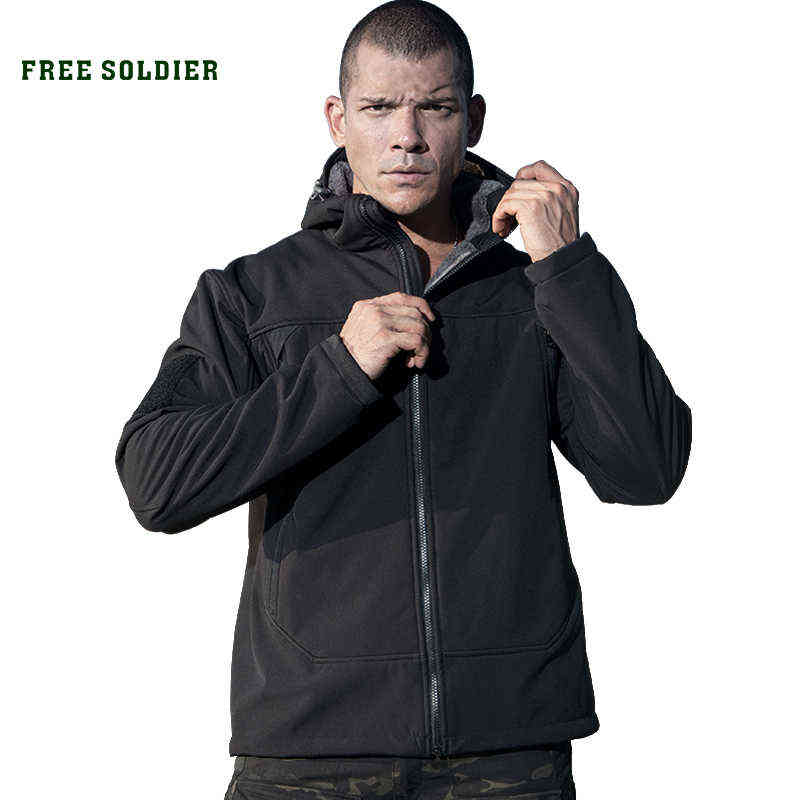 

FREE SOLDIER Outdoor sports camping hiking tactical men' jacket military fleece warmth softshell cloth T220811, Navy