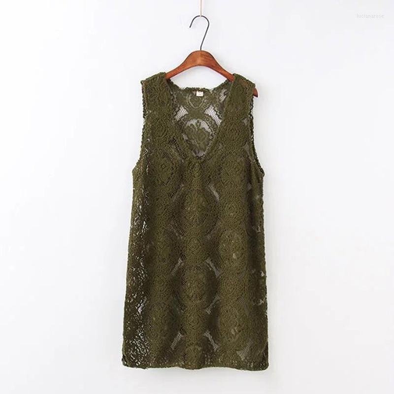 

Women's Vests Summer Women Sexy Waistcoat Sleeveless Lace Patchwork Hollow Out V Neck Solid Color Coat Female Simple Outwear Luci22, Black