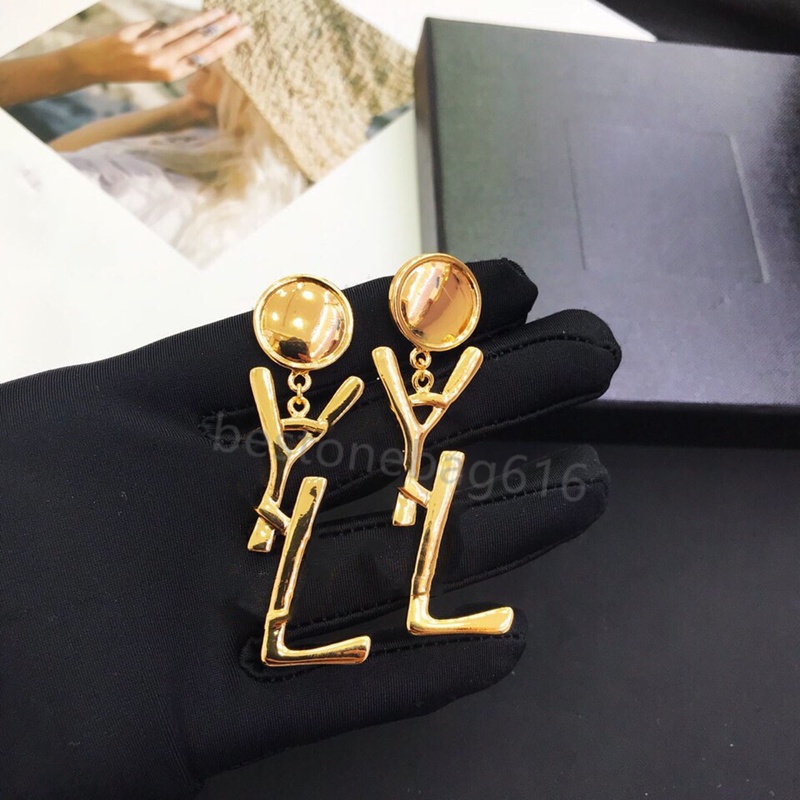 

stud Designer Earring Love Earrings For Woman Simple Letters Y Gold 925 Silver Diamond Ring Lady Earrings Jewelry Ear
