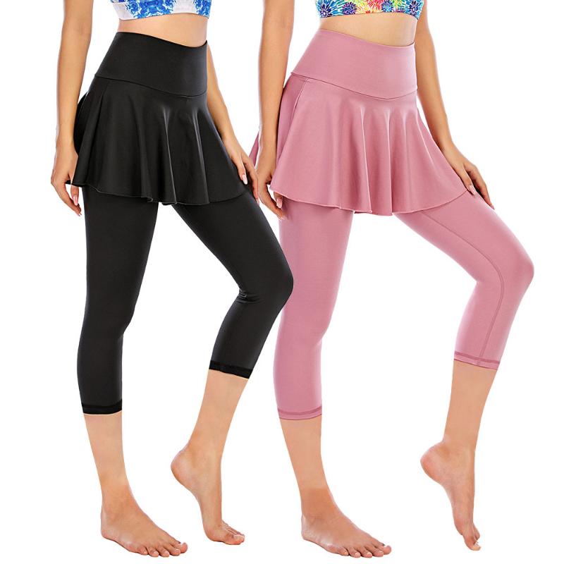 

Tennis Skirts Women Badminton Golf Dancing Skorts Leggings High Waist Fitness Workout Athletic Gymnastics Clothing, Red