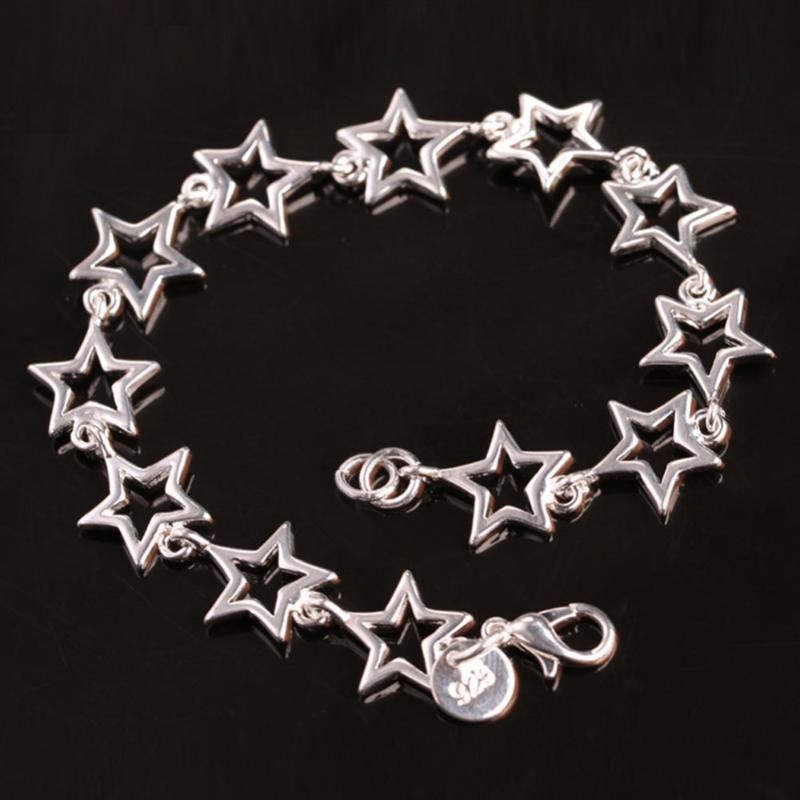 

Link Chain Customized Casual Women Stars Design Bracelet Personalized Engraved Gift Bangle Crafted Birthday AnniversaryLink