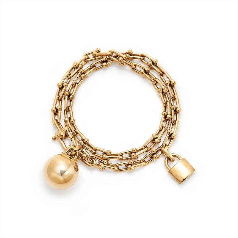 

925 Sterling Silver Jewelry Bead Lock Tiff Bracelet Girls New Classic Holiday Gift Boutique Temperament Fashion Luxury Bracelet G220510