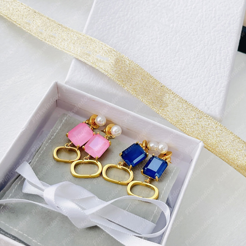 

2022 Women Earrings Blue Pink Crystals Designer PETIT D Earring Jewelry Designers Chandelier Studs Earring Des Boucles Doreilles 2204221
