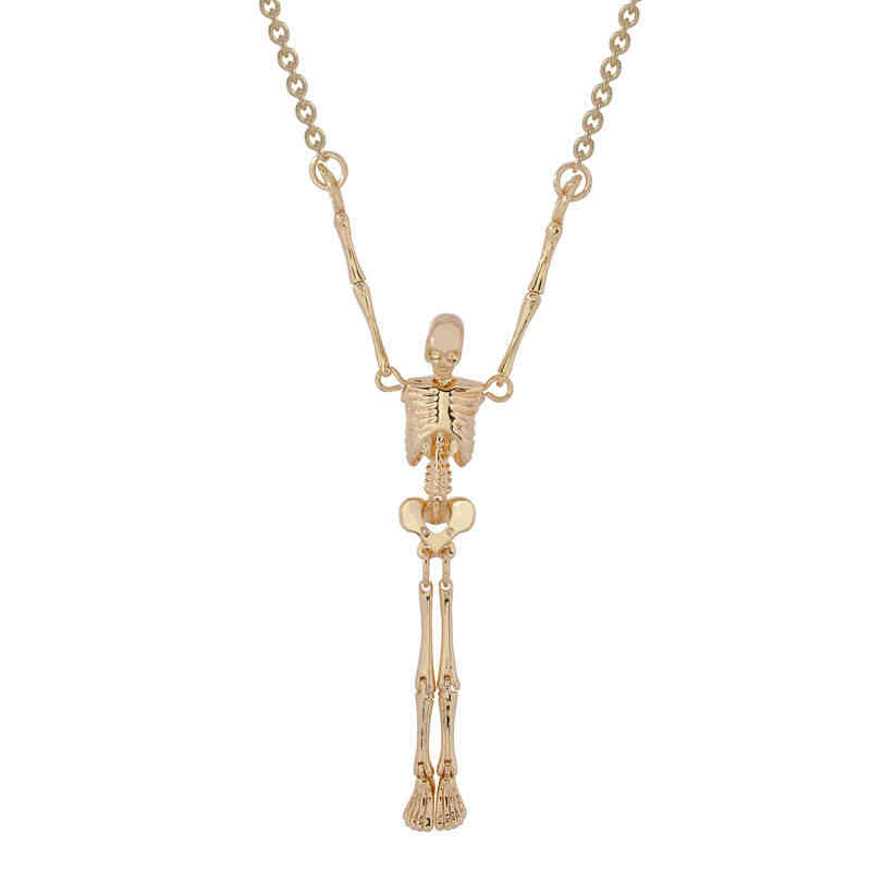 

Empress Dowager Vivienne Hangs a Skeleton Frame Joint Necklace European and American Punk Halloween Jewelry Female
