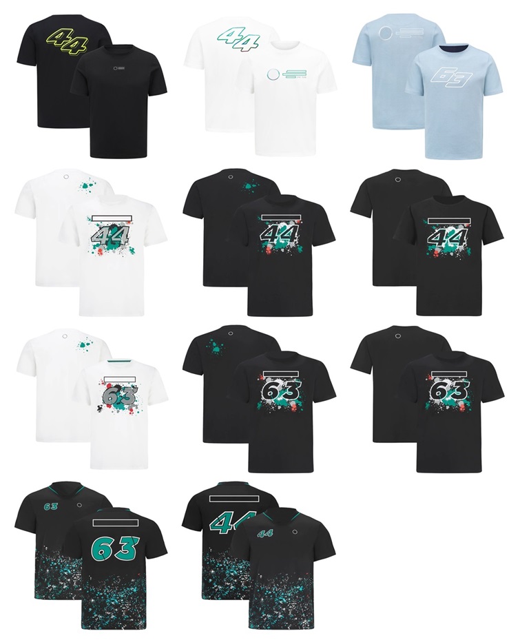 

2022 new F1 team uniforms men and women 44 racing suits casual car fans T-shirts can be customized