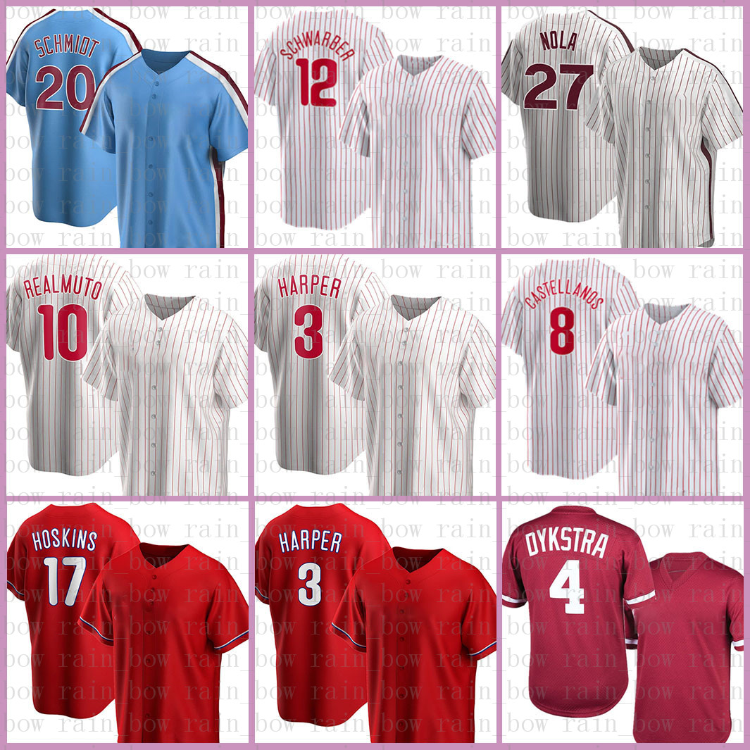 

2022 Bryce Baseball Jersey Harper J.T. Realmuto Nick Castellanos Kyle Schwarber Lenny Hoskins Dykstra Mike Schmidt Nola Didi Gregorius Rafael Marchan, Jersey(feichengren)