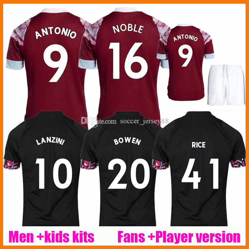 

22 23 BOWEN RICE soccer jerseys BENRAHMA LANZINI ANTONIO YARMOLENKO NOBLE FORNALS DAWSON Vlasic SOUCEK 2022 2023 football shirt uniforms West Hams Mens Kids Kit set, Men home