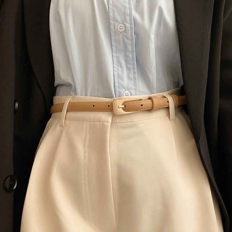

Belts Belt Female Summer Korean Simple Student Retro Versatile Decoration Chic With Jeans Trousers Small Women Designer FashionBelts, Black