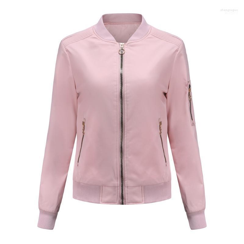 

Women's Jackets Bomber Jacket Woman 2022 Autumn Coat Women Pink Red Black Overcoat Female Clothes Green Clothing Veste Femme Chaqueta Mujer, Beige