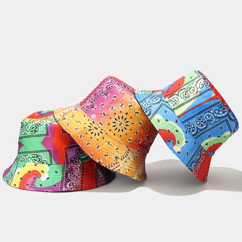 

Berets Paisley Bucket Hat Women Fashion Cotton Beach Sun Hats Reversible Bob Chapeau Femme Floral Panama Fisherman